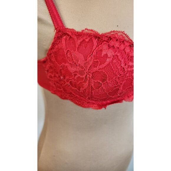 Victoria Secret PINK Red Size 32A Lace Push up Bra - Picture 4 of 5